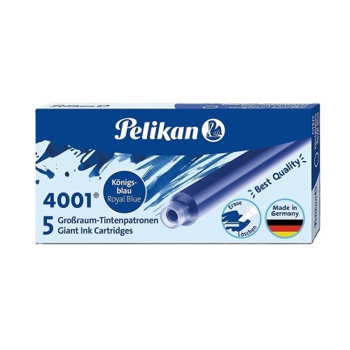 Naboje atramentowe długie 5szt niebieskie, PELIKAN