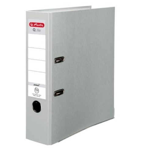 Segregator A4 8cm PP popielaty Q file, HERLITZ