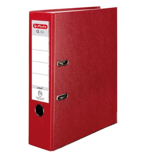 Segregator A4 8cm PP czerwony Q file, HERLITZ