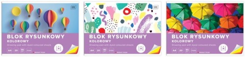 Blok rysunkowy kolorowy A4/20K (10szt), INTERDRUK