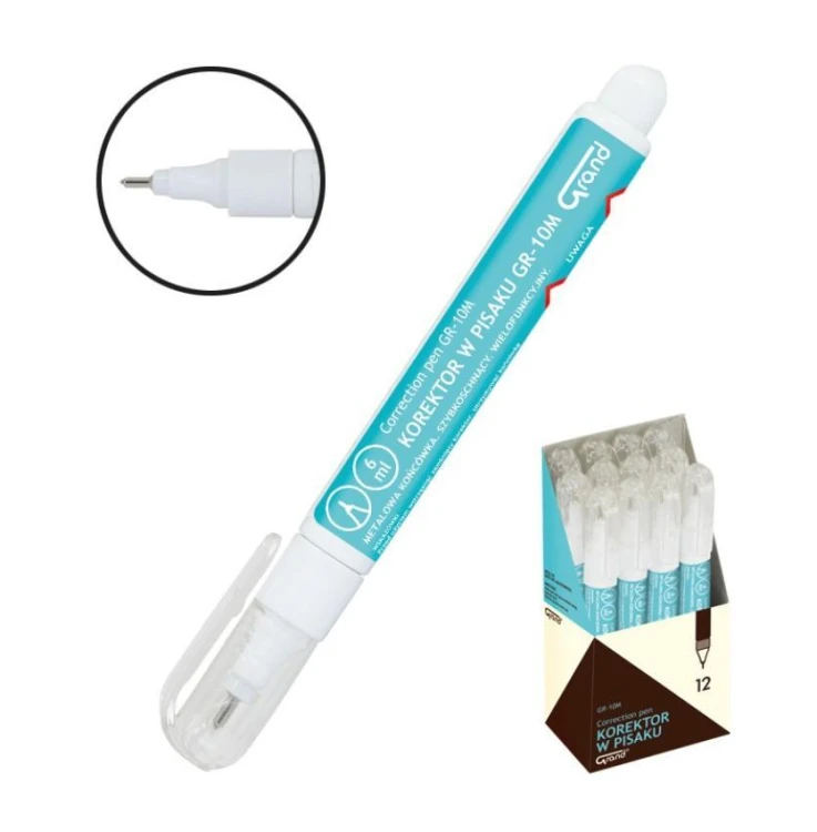 Korektor w pisaku 6ml (12szt) GRAND, Grand