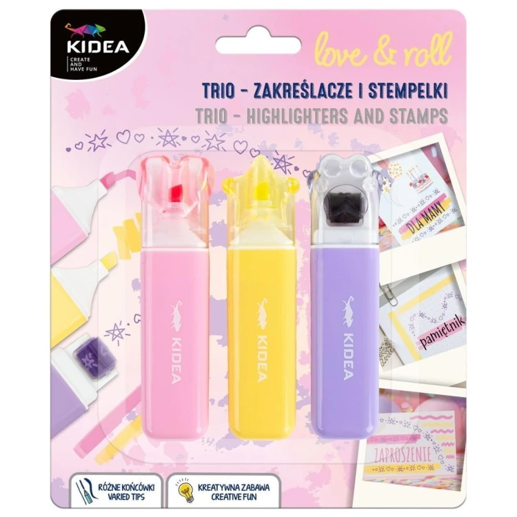 Stempelki-Zakreślacze 3szt KIDEA, DERFORM