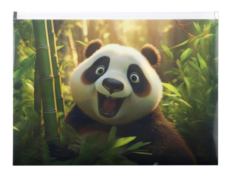 Koperta A4 PP z nadrukiem zip Panda, Panta Plast