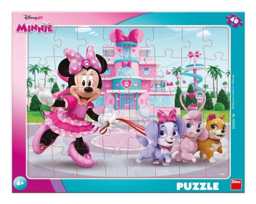 Puzzle ramkowe Myszka Minnie i pieski 40el