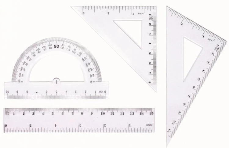 Zestaw geometryczny linijka 15cm BL001-AK, Tetis