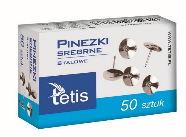 Pinezki srebrne 50szt GP090-AS, Tetis