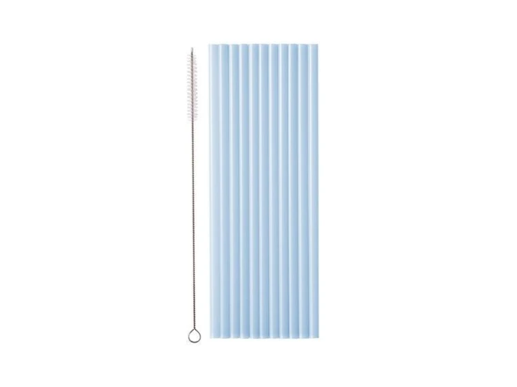 Słomki plastikowe błękitne 23cm 12szt