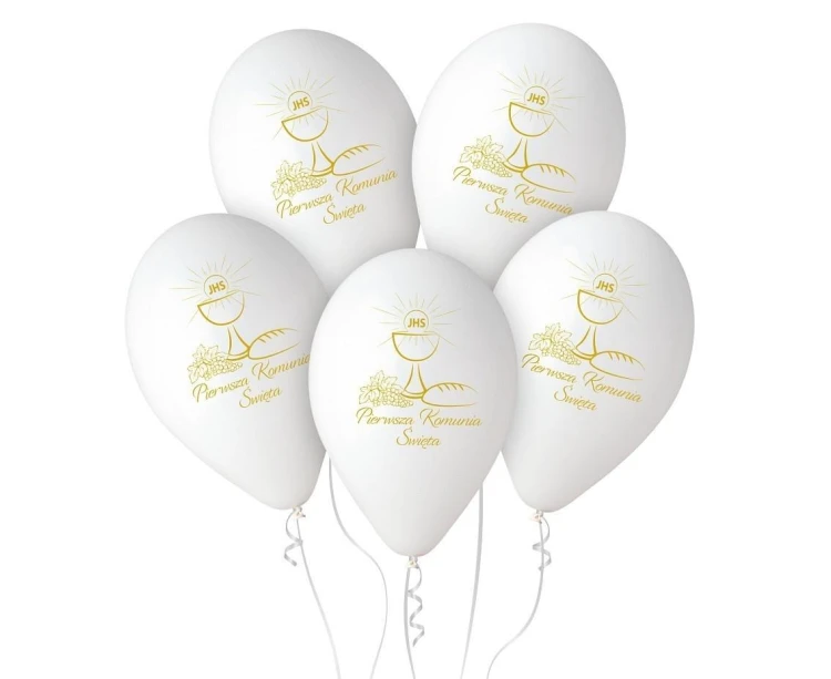 Balony premium Komunia kielich 30cm 5szt