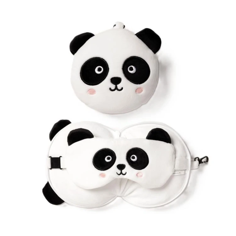 Poduszka podróżna i maska na oczy Panda