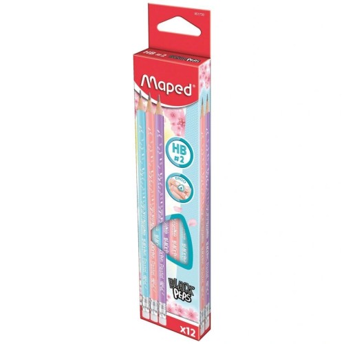 Ołówek Blackpeps Pastel HB z gumką (12szt) MAPED