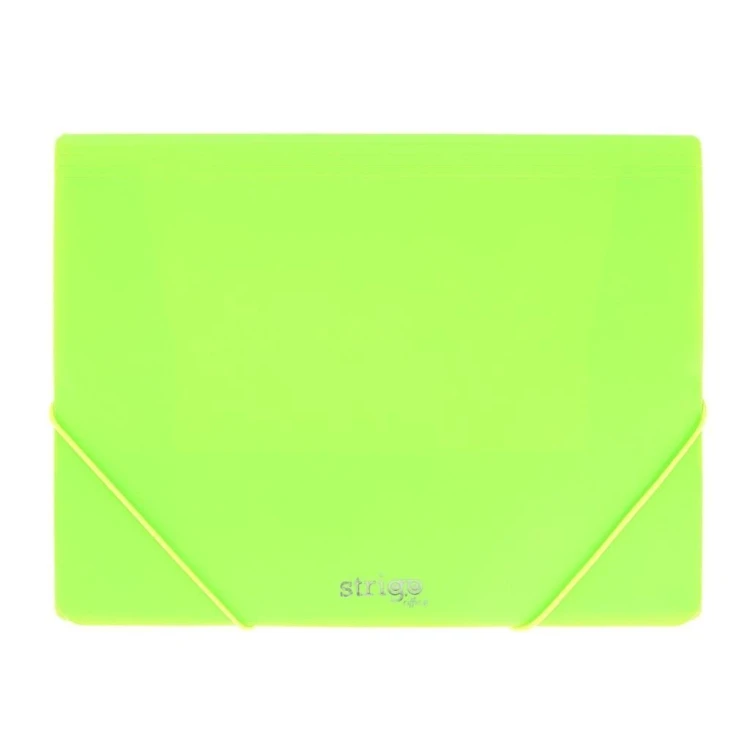 Teczka z gumką A4 PP neon zielona STRIGO, Strigo