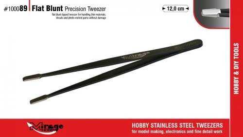 Pęseta płaska z tępymi końcówkami 12cm