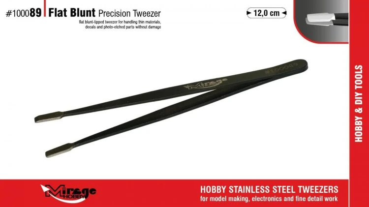 Pęseta płaska z tępymi końcówkami 12cm