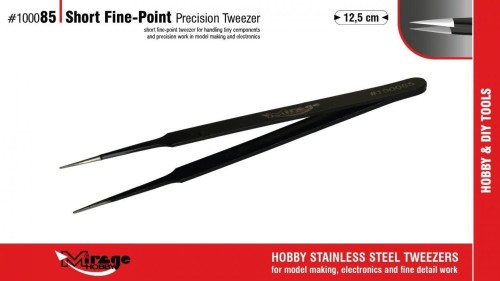 Pęseta krótka z bardzo cienkimi końcówkami 12,5cm