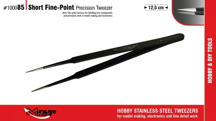 Pęseta krótka z bardzo cienkimi końcówkami 12,5cm