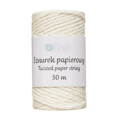 Sznurek papierowy skręcany 50m ecru, Dalprint