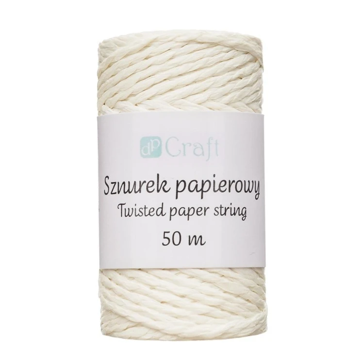 Sznurek papierowy skręcany 50m ecru, Dalprint