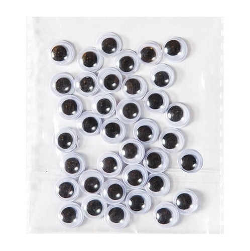 Samoprzylepne ruchome oczka 8mm 36szt, Dalprint