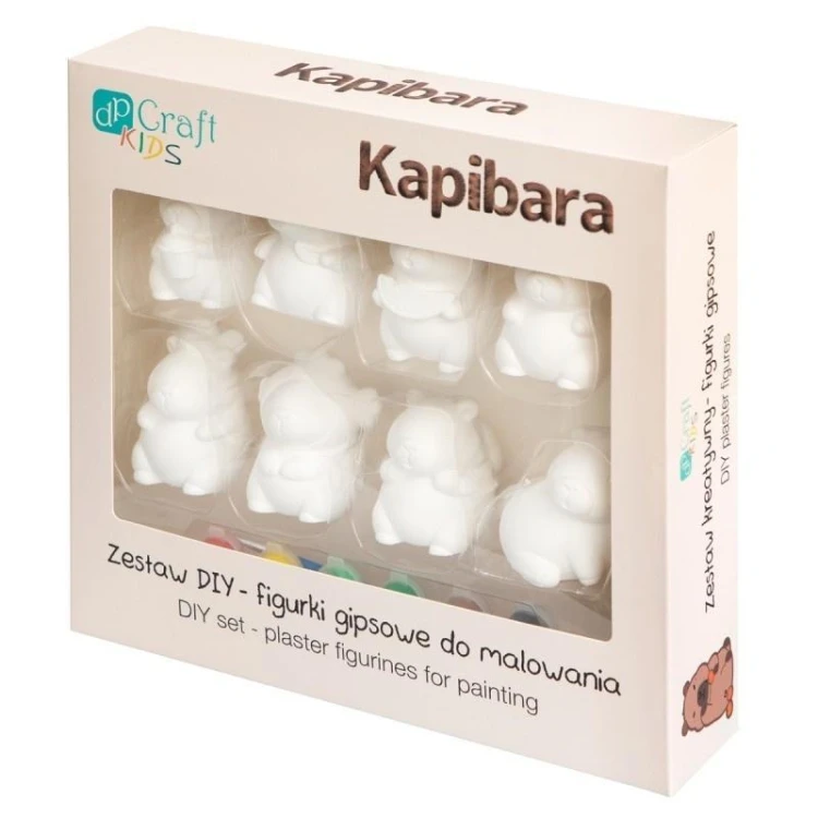 Zestaw DIY figurki gipspwe do malowania Kapibary