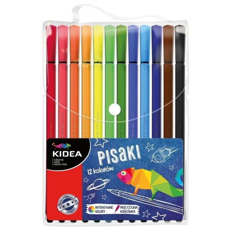 Pisaki w etui 12 kolorów KIDEA, DERFORM