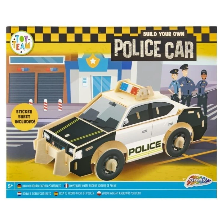 Drewniana konstrukcja pojazdu 3D Policja, Grafix
