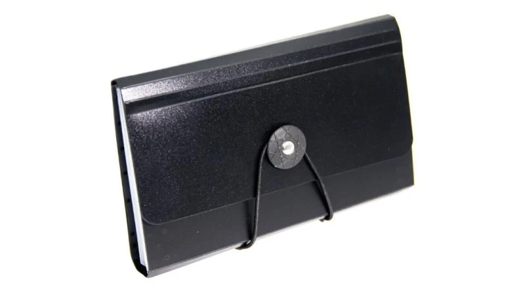 Teczka harmonijkowa PP czarna 12x18cm, Biurfol