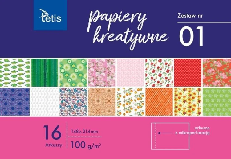 Papiery kreatywne A5/16K zestaw 1, Tetis