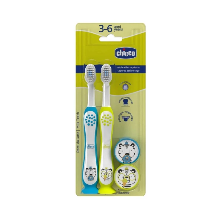 Szczoteczka do zębów Tiger Panda 3-6L 2szt, Chicco