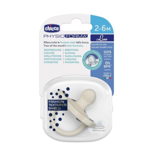 Smoczek uspokajający Soft Luxe szary 2-6m, Chicco