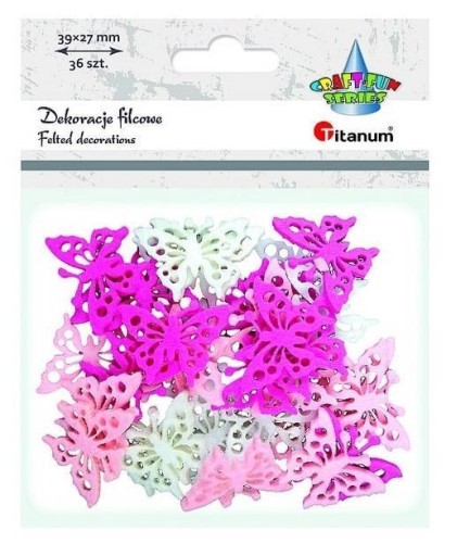 Filcowe motyle ażurowe 36szt, Titanum