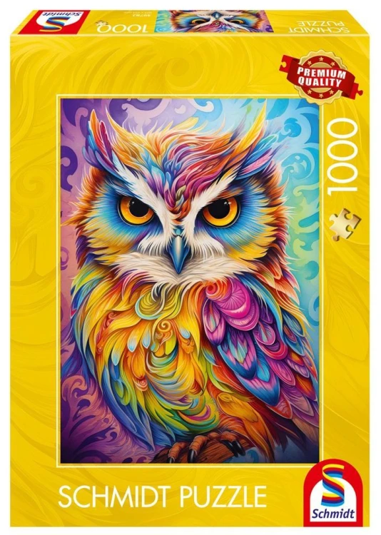 Puzzle PQ 1000 Kolorowa sowa G3, Schmidt
