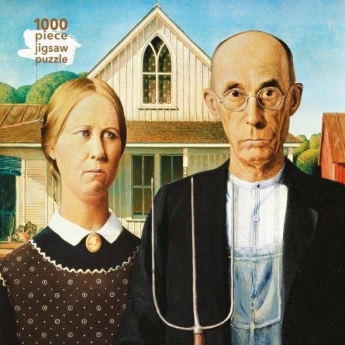 Puzzle 1000 American Gothic Grant Wood, Flame Tree