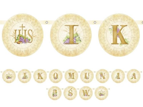 Baner I Komunia Św. 13x200cm