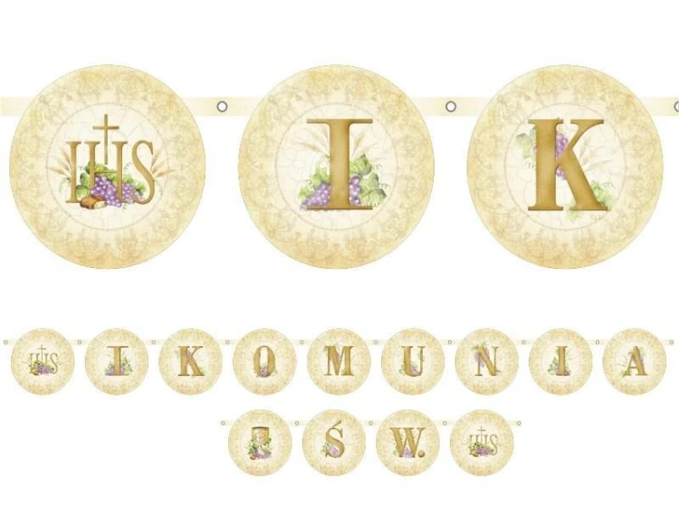 Baner I Komunia Św. 13x200cm