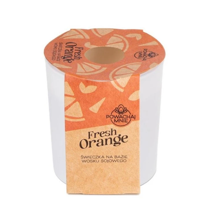 Świeczka sojowa Powąchaj mnie Fresh Orange biała