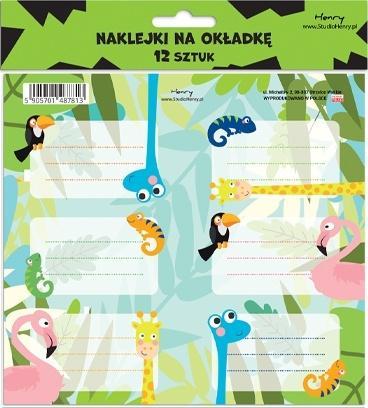 Naklejki na zeszyty - Żyrafa (12szt), Henry