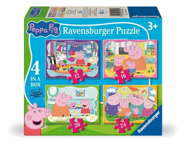 Puzzle dla dzieci 2D: Rodzinne chwile Peppy 4w1