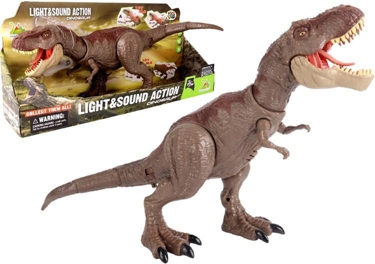 Dinozaur t-rex z ruchoma głowa świeci i ryczy