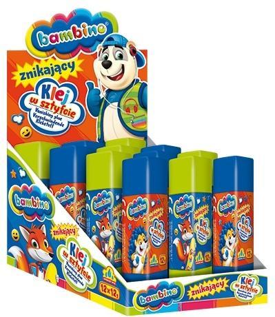 Klej w sztyfcie znikający 12g (12szt) BAMBINO