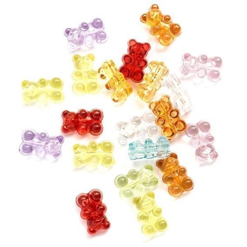 Koraliki akrylowe Misie 12mm 20szt, Dalprint