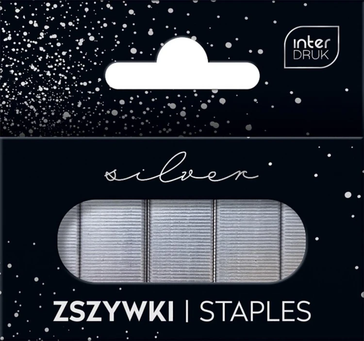 Zszywki 24/6 1000 szt. Silver, INTERDRUK