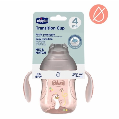 Kubek treningowy z miękkim ustnik 200ml beż 4m+