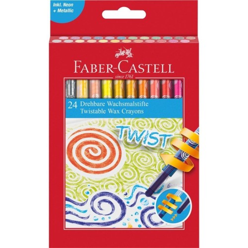 Kredki woskowe wykręcane 24szt, Faber Castell