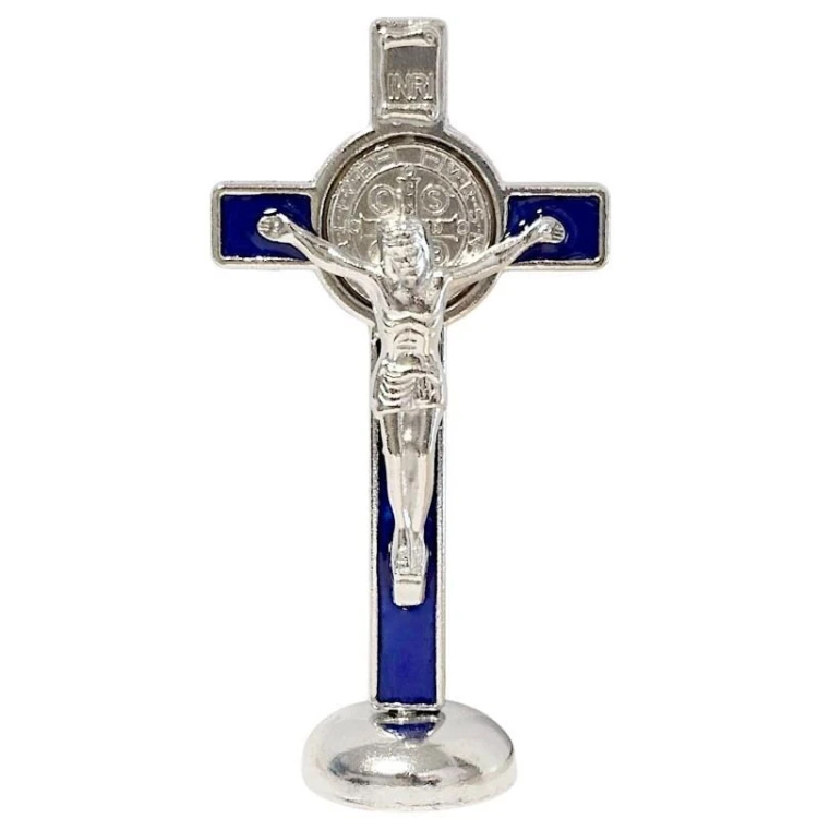 Krzyż stojący niebieski 8cm