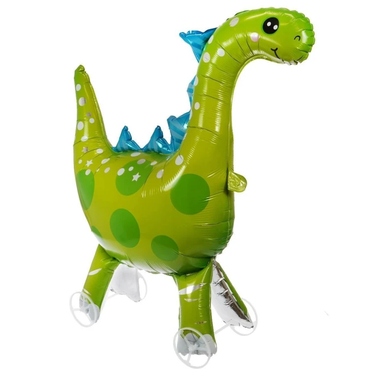 Balon foliowy jeżdżący z kółkami - dinozaur
