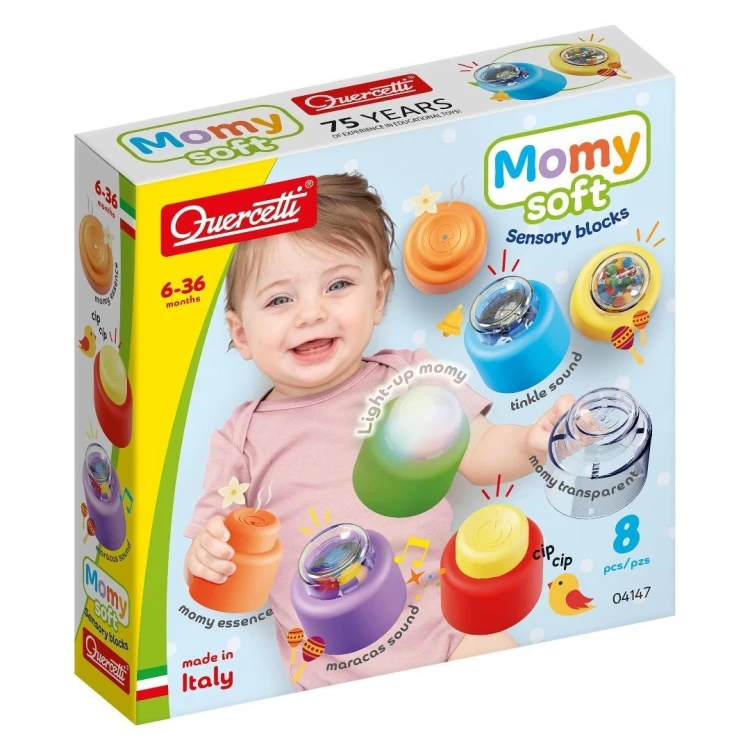Quercetti Miękkie Klocki Momy Sensoryczne 6el