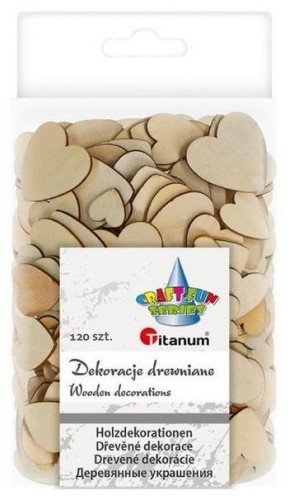 Drewniane serca 120szt, Titanum