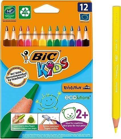 Kredki Kids Evolution Triangle ECO 12 kolorów, BIC