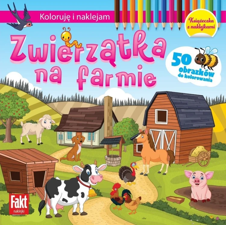Koloruję i naklejam. Zwierzątka na farmie