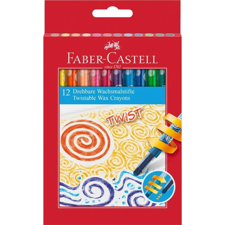 Kredki woskowe wykręcane 12szt, Faber Castell